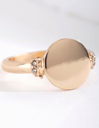 Gold Circle Signet Ring - link has visual effect only