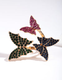 Triple Diamante Butterfly Ring - link has visual effect only