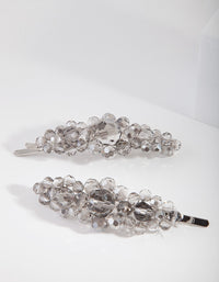 Grey Multi Size Bead Hair Slide Pack - link has visual effect only