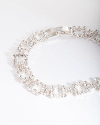 Silver Diamante Square Bracelet - link has visual effect only