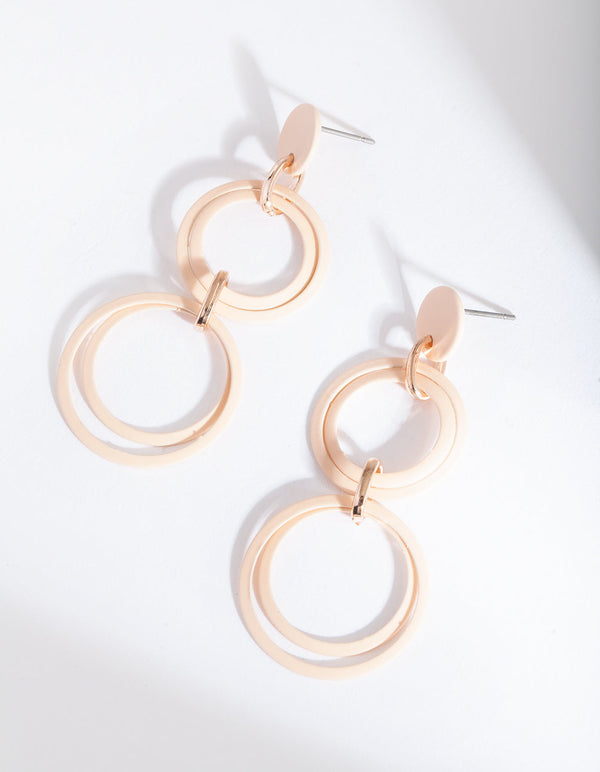 Pink Multi Circle Drop Earrings