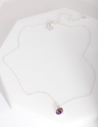 Purple Oval Stone Necklace - link has visual effect only