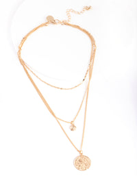 Gold Medallion Multi Layered Necklace - link has visual effect only