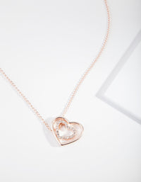 Rose Gold Double Heart Necklace - link has visual effect only