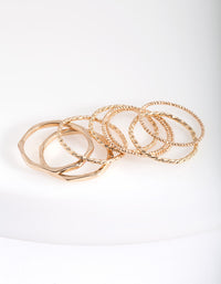 Gold Diamond Cut Ring Stack 8-Pack - link has visual effect only