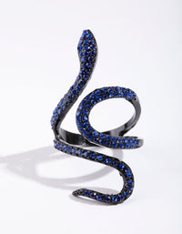 Blue Diamante Snake Ring - link has visual effect only