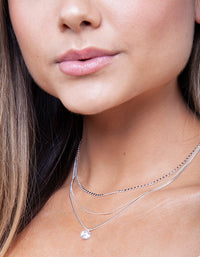 Silver Layered Cubic Zirconia Necklace - link has visual effect only
