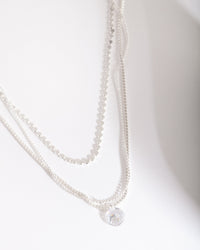 Silver Layered Cubic Zirconia Necklace - link has visual effect only