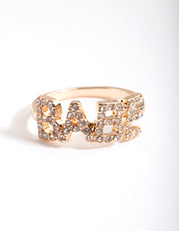 Gold Diamante Babe Ring - link has visual effect only