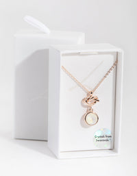 Rose Gold Knotted Circle Drop Necklace - link has visual effect only