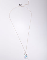 Silver Diamond Simulant Moon Necklace - link has visual effect only