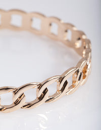 Gold Chain Link Bangle - link has visual effect only