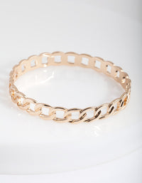 Gold Chain Link Bangle - link has visual effect only