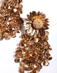 Mixed Metal Sequin Flower Earrings - link has visual effect only
