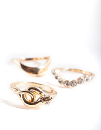 Gold Knot Snake Ring Pack - link has visual effect only
