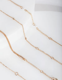 Gold Chain & Pearl Bracelet Anklet 4-Pack - link has visual effect only