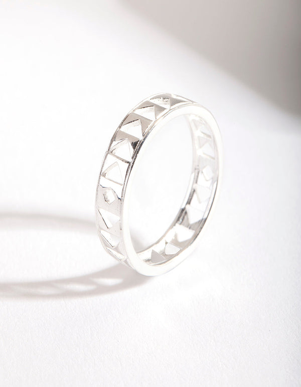 Sterling Silver Geometric Cutout Ring