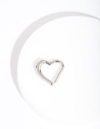 Rhodium Heart Clicker Earring - link has visual effect only