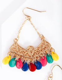 Gold Bohemian Multi Bead Drop Earrings - link has visual effect only