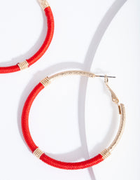 Gold Red Thread Wrap Hoop - link has visual effect only