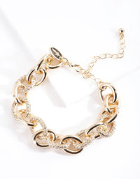 Gold Diamante Chunky Bracelet - link has visual effect only