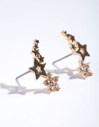 Gold Cluster Star Crawler Earrings - link has visual effect only