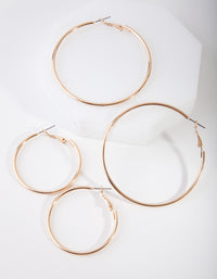 Gold Mixed Hoop Earring Pack - link has visual effect only