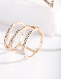 Gold Diamante Zigzag Ring Pack - link has visual effect only