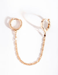 Gold Chain Double Huggie Earrings - link has visual effect only