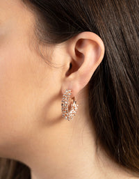 Rose Gold Cupchain Diamante Hoop Earrings - link has visual effect only