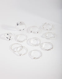 Silver Mixed Boho Ring 8-Pack - link has visual effect only