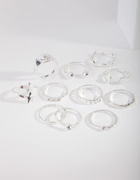 Silver Mixed Boho Ring 8-Pack - link has visual effect only
