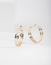 Gold L Cut Out Hoop Earrings - link has visual effect only