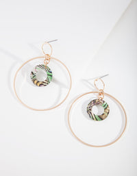 Gold Double Open Circle Drop Earrings - link has visual effect only