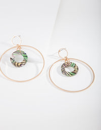 Gold Double Open Circle Drop Earrings - link has visual effect only
