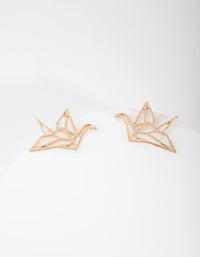Gold Origami Bird Stud Earrings - link has visual effect only