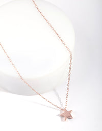 Rose Gold Plated Sterling Silver Solid Star Necklace - link has visual effect only