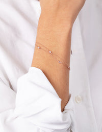 Rose Gold Plated Sterling Silver Cubic Zirconia Bracelet/Anklet - link has visual effect only