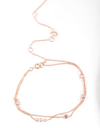 Rose Gold Plated Sterling Silver Cubic Zirconia Bracelet/Anklet - link has visual effect only