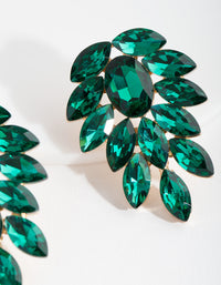 Emerald Green Jewel Leaf Earrings - link has visual effect only