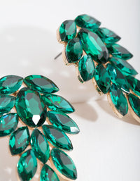 Emerald Green Jewel Leaf Earrings - link has visual effect only