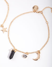 Gold Clustered Bracelet Anklet Gift Box - link has visual effect only