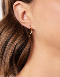 Gold Plated Sterling Silver Moon Charm Huggie Earrings - link has visual effect only