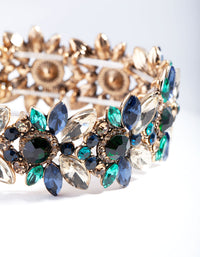 Blue Gold Multi Diamante Bangle - link has visual effect only