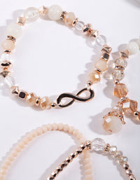 Rose Gold Multi Bead Bracelet 4-Pack - link has visual effect only