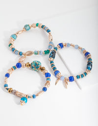 Blue Stretch Mixed Bangle Pack - link has visual effect only