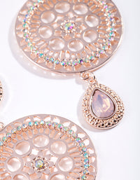Rose Gold Circle Disc Drop Earrings - link has visual effect only