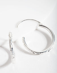 Sterling Silver Facet Hoop Earrings - link has visual effect only