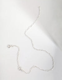 Sterling Silver Wide Chain Bracelet Anklet - link has visual effect only
