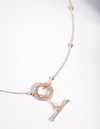 Rose Gold Ball Chain Bar Necklace - link has visual effect only